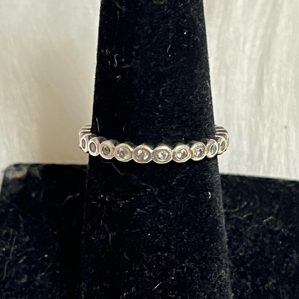 Pandora Silver Ring with Clear Stones